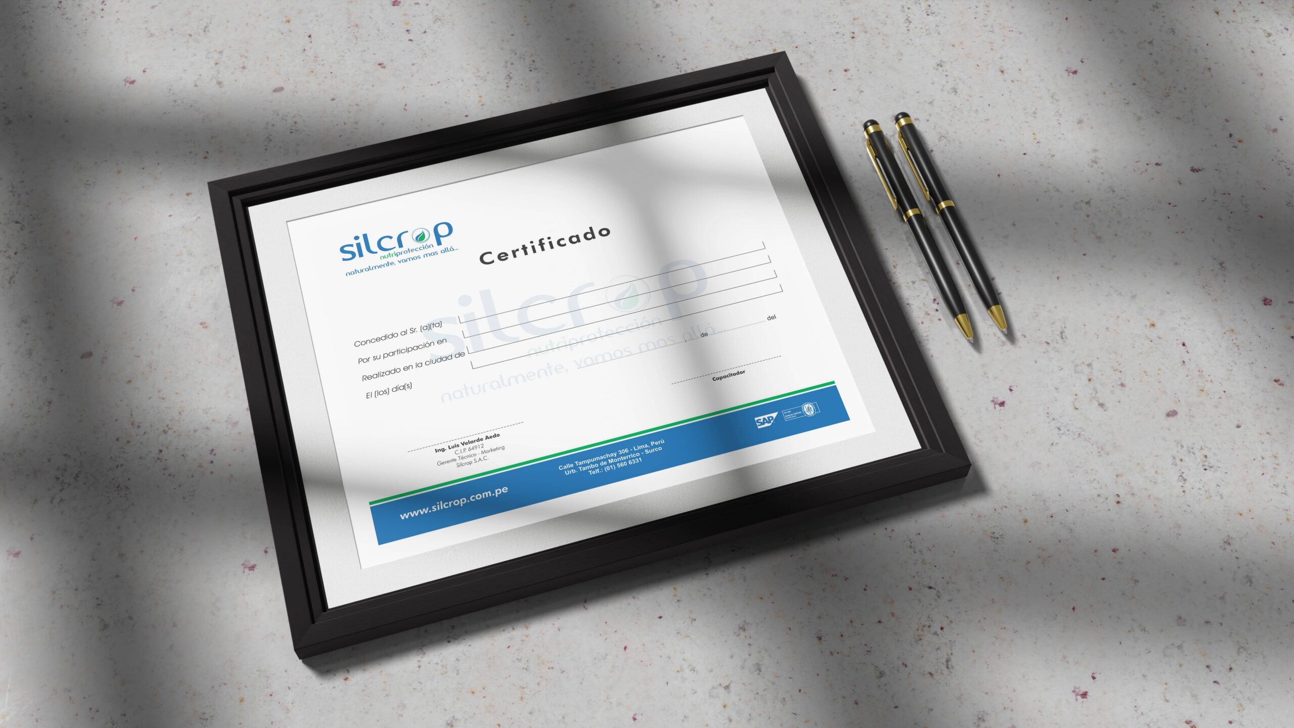 Certificate silcrop
